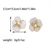 Wholesale Women's Stainless Steel Flower Tassel Pearl Earrings With Electroplating