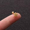 Wholesale Women's Stainless Steel Flower Zircon Inlaid Earrings
