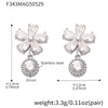 Wholesale Women's 316L Stainless Steel Flower Zircon Stud Earrings With 18K Real Gold Electroplated Light Luxury Niche Style