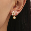 Wholesale Women's 316L Stainless Steel Flower Zircon Stud Earrings With 18K Real Gold Electroplated Light Luxury Niche Style