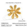 Wholesale Women's Stainless Steel Flowershaped Open Ring 18K Gold Vacuum Plated Minimalist Style Hand Accessory