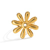 Wholesale Women's Stainless Steel Flowershaped Open Ring 18K Gold Vacuum Plated Minimalist Style Hand Accessory