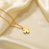 Wholesale Women's Stainless Steel Fourleaf Clover Flower Pattern Electroplated Clavicle Necklace