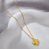 Wholesale Women's Stainless Steel Fourleaf Clover Flower Pattern Electroplated Clavicle Necklace