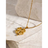 Wholesale Women's Stainless Steel Fourleaf Clover Pendant Necklace With Electroplating Design And Ochain