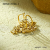 Wholesale Women's Stainless Steel French Retro Hollow Gold Flower Ring With Electroplating Treatment Light Luxury Style
