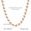Wholesale Women's Stainless Steel Fruit Pendant Necklace With Pvd Vacuum Plating And Dripping Oil Craft