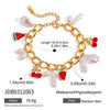 Wholesale Women's Stainless Steel Fruit Shape Electroplated Retro Minimalist Original Design Bracelet Jewelry