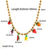 Wholesale Women's Stainless Steel Fruit Shaped Beaded Clavicle Chain Jewelry Set With Resin Pendant Electroplated