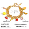 Wholesale Women's Stainless Steel Fruit Shaped Necklace Bracelet And Cherry Earrings With Electroplating