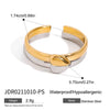 Wholesale Women's Stainless Steel Geometric Adjustable Opening Ring With Gold And Silver Color Matching And Electroplating Design