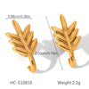 Wholesale Women's Stainless Steel Geometric And Flower Patterned Electroplated Stud Earrings