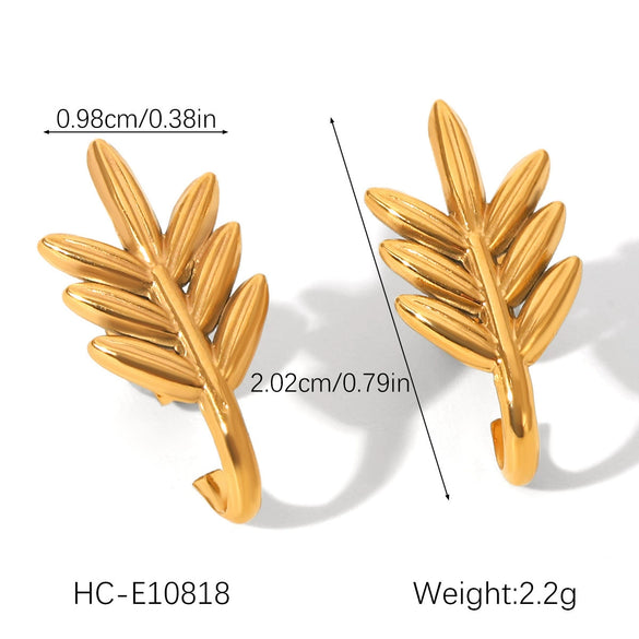 Wholesale Women's Stainless Steel Geometric And Flower Patterned Electroplated Stud Earrings