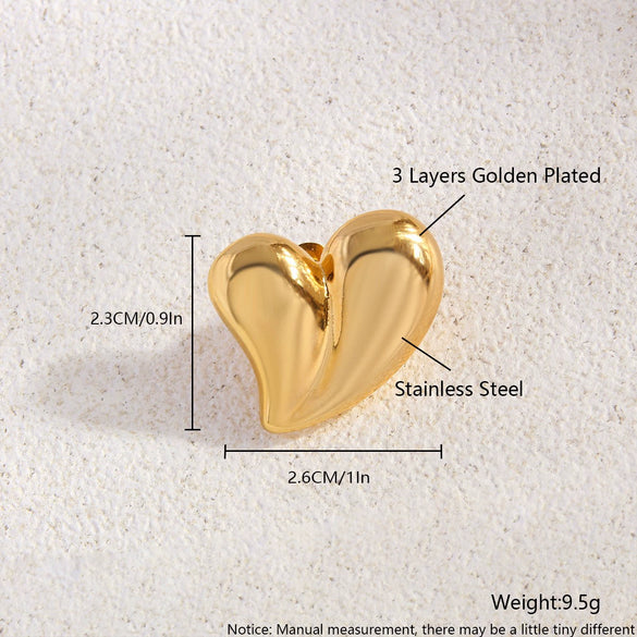 Wholesale Women's Stainless Steel Geometric And Heart Shape Electroplated Earrings