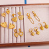 Wholesale Women's Stainless Steel Geometric And Heart Shape Electroplated Earrings