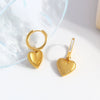 Wholesale Women's Stainless Steel Geometric And Heart Shape Electroplated Earrings