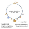 Wholesale Women's Stainless Steel Geometric And Heart Shape Multipendant Rope Chain Necklace With Pvd Furnace Vacuum Real Gold Plating