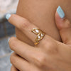Wholesale Women's Stainless Steel Geometric Animal Style Pvd Furnace Vacuum Real Gold Plated Ring Accessories