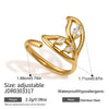 Wholesale Women's Stainless Steel Geometric Animal Style Pvd Furnace Vacuum Real Gold Plated Ring Accessories