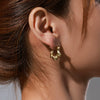 Wholesale Women's Stainless Steel Geometric Asymmetrical Electroplated Alloy Earrings