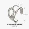 Wholesale Women's Stainless Steel Geometric Asymmetrical Specialshaped Open Ring 18K Goldplated