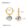 Wholesale Women's Stainless Steel Geometric Ball Pendant Electroplated Earrings