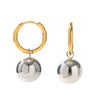 Wholesale Women's Stainless Steel Geometric Ball Pendant Electroplated Earrings
