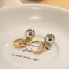 Wholesale Women's Stainless Steel Geometric Ball Pendant Electroplated Earrings