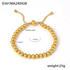 Wholesale Women's Stainless Steel Geometric Ball Pull Bracelet 18K Gold Plated Jewelry