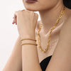 Wholesale Women's Stainless Steel Geometric Beaded Bracelet With Pvd Electroplated Joker Design