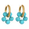 Wholesale Women's Stainless Steel Geometric Beaded Earrings With Electroplating
