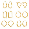 Wholesale Women's Stainless Steel Geometric Beaded Electroplated Earrings