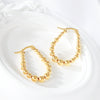Wholesale Women's Stainless Steel Geometric Beaded Electroplated Earrings