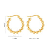Wholesale Women's Stainless Steel Geometric Beaded Electroplated Earrings