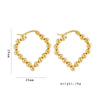 Wholesale Women's Stainless Steel Geometric Beaded Electroplated Earrings