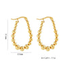 Wholesale Women's Stainless Steel Geometric Beaded Electroplated Earrings