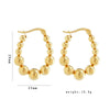 Wholesale Women's Stainless Steel Geometric Beaded Electroplated Earrings