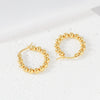 Wholesale Women's Stainless Steel Geometric Beaded Electroplated Earrings