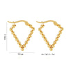 Wholesale Women's Stainless Steel Geometric Beaded Electroplated Earrings