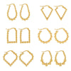 Wholesale Women's Stainless Steel Geometric Beaded Electroplated Earrings