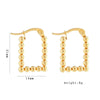 Wholesale Women's Stainless Steel Geometric Beaded Electroplated Earrings