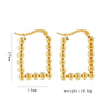 Wholesale Women's Stainless Steel Geometric Beaded Electroplated Earrings