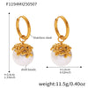 Wholesale Women's 316L Stainless Steel Geometric Beaded Floret Fashion Simple Electroplated Earrings