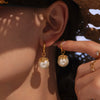 Wholesale Women's 316L Stainless Steel Geometric Beaded Floret Fashion Simple Electroplated Earrings