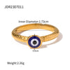 Wholesale Women's Stainless Steel Geometric Blue Eye Pendant Earrings With Electroplating Treatment