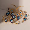 Wholesale Women's Stainless Steel Geometric Blue Eye Pendant Earrings With Electroplating Treatment