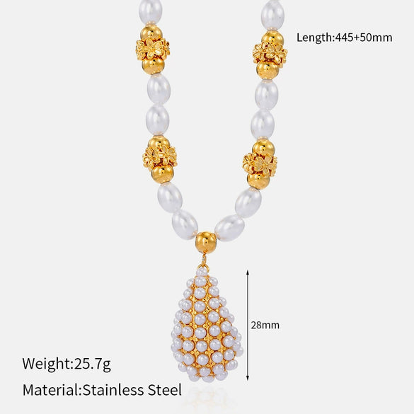 Wholesale Women's Stainless Steel Geometric Bow Star Pattern Electroplated Necklace