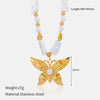 Wholesale Women's Stainless Steel Geometric Bow Star Pattern Electroplated Necklace