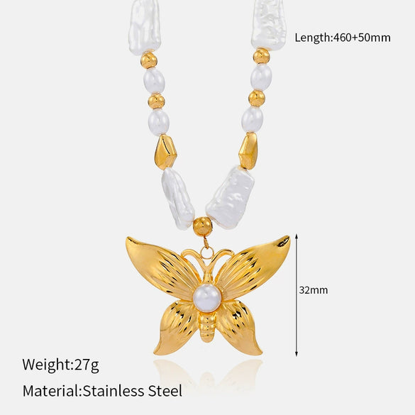 Wholesale Women's Stainless Steel Geometric Bow Star Pattern Electroplated Necklace