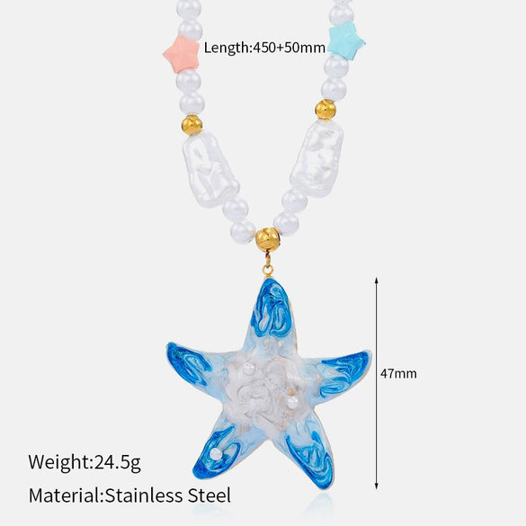 Wholesale Women's Stainless Steel Geometric Bow Star Pattern Electroplated Necklace